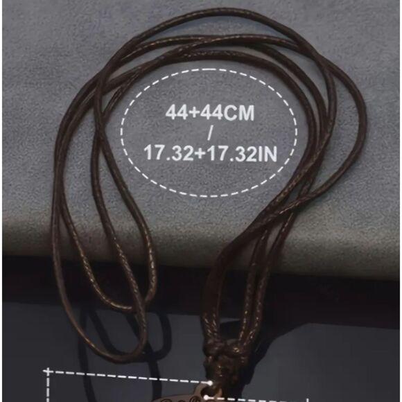 Tree of Life Necklace Blue Orange Wood Glass on a Rope Men Women Teens - Picture 8 of 8